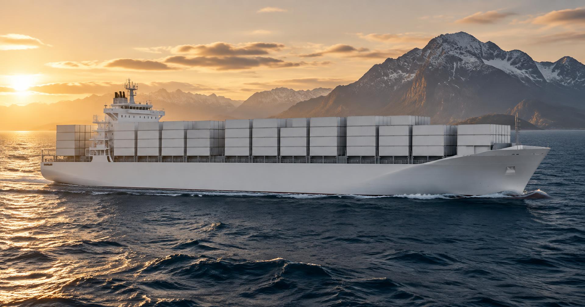 Container ship at sea
