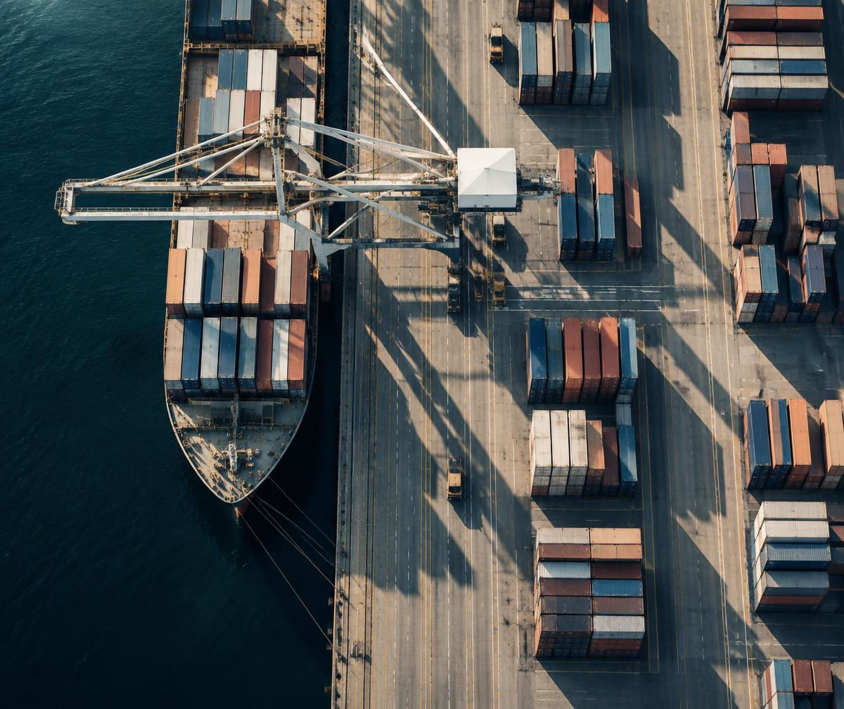 Container terminal seen from above